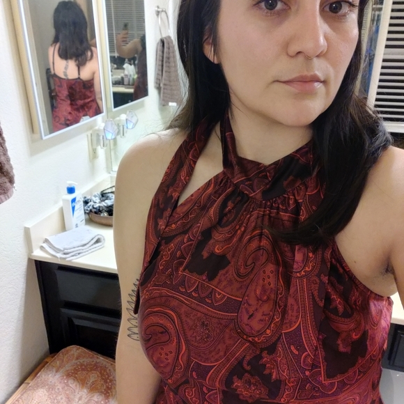 SOLD.......Stunning Silk Halter Dress - Picture 15 of 15